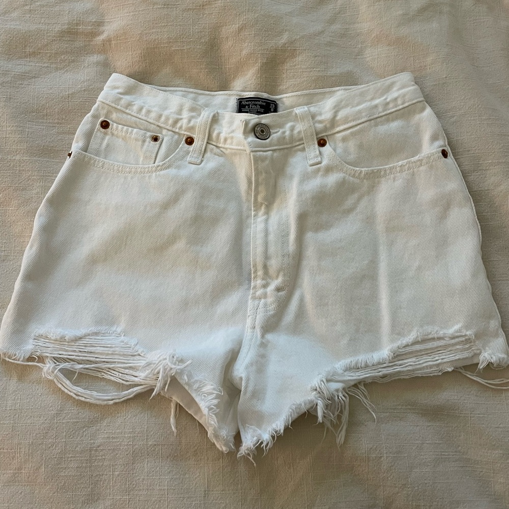 Abercrombie & Fitch White Jean Shorts